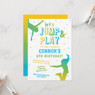 Boys Jump Birthday Party Trampolin Park Einladung