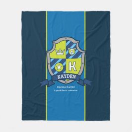Boys Kayden oder Buchstabe K, d. h. blau grün Fleecedecke