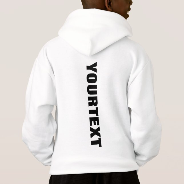 Boys Kids Back Side Print White Customer Template Hoodie (Rückseite)
