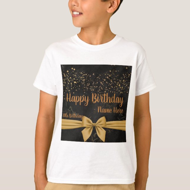 Boys Kids Basic Happy Birthday wünscht Textbild T-Shirt (Vorderseite)