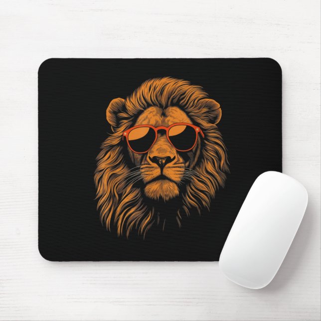 Boys Kids Funny Lion Animal Mousepad (Mit Mouse)