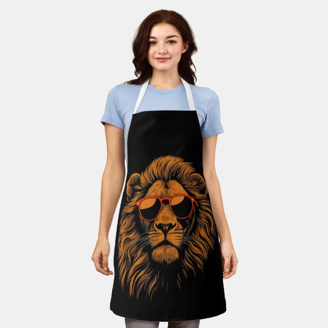 Boys Kids Funny Lion Animal Schürze (Getragen)