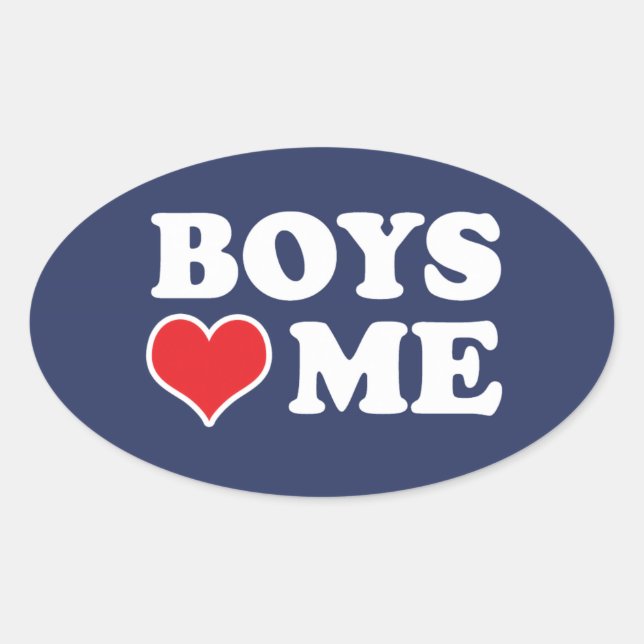 BOYS LIEBE MIR OVALER AUFKLEBER (Vorderseite)