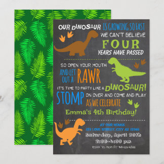 Boy's Little Dinosaurier Kindergeburtstag Einladun Einladung