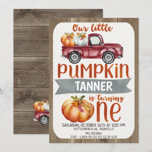 Boys Little Pumpkin 1. Geburtstag Einladung
