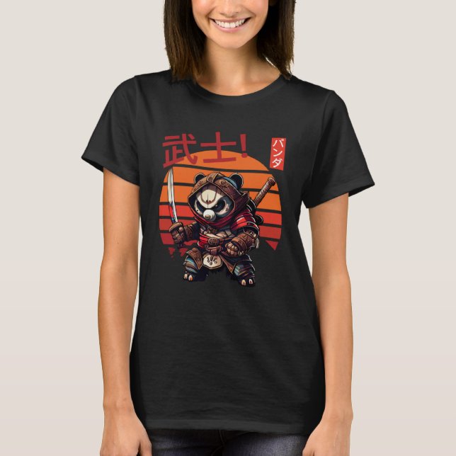 Boys Love Retro Samurai Panda T-Shirt (Vorderseite)