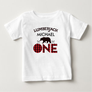 Boys Lumberjack Bear Arrows 1st Birthday T - Shirt