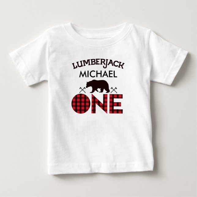 Boys Lumberjack Bear Arrows 1st Birthday T - Shirt (Vorderseite)