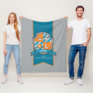 Boys Lyall oder Buchstaben L, d. h. grau-orange Fleecedecke