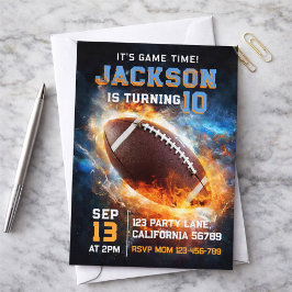 Boys Modern Blue Sports Kids Birthday  Einladung