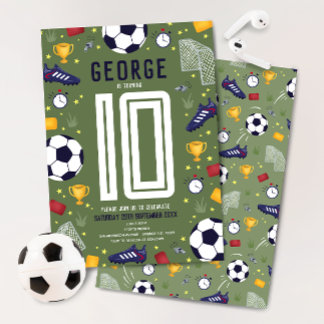 Boys Modern Sports Soccer Kids Birthday Einladung