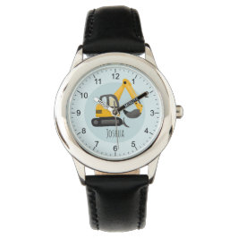 Boys moderner Baugrabbagger Armbanduhr