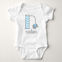 Boys Monogram Bodysuit Baby Boy Elephant Initial