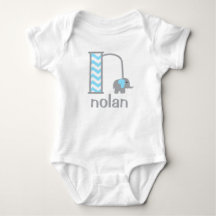 Boys Monogram Bodysuit Baby Boy Elephant Initial