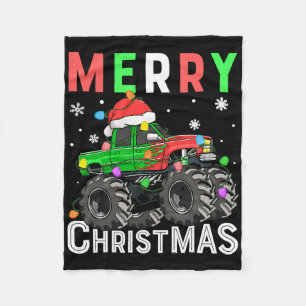 Boys Monster Truck Frohe Weihnachts-Weihnachtsmann Fleecedecke