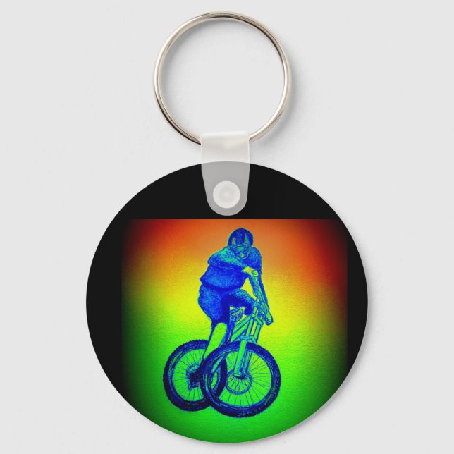 Boys mountain bike T Shirt presents MTB Key Ring Schlüsselanhänger (Vorderseite)
