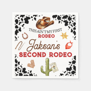 Boys My Second Rodeo Cowboy 2. Geburtstag Serviette