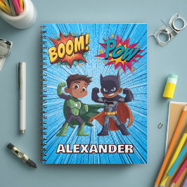 Boys Name Superhero Notebook Personalised Kids Notizblock