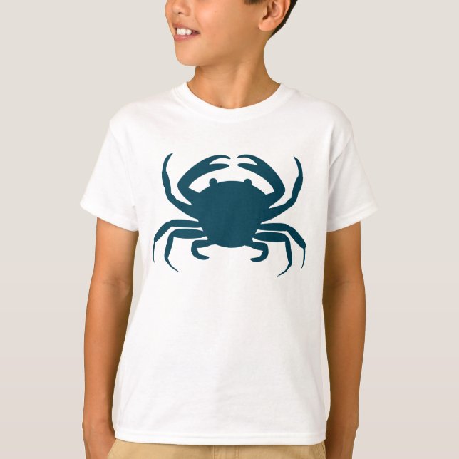 Boys Nautic Blue Krab Beach T - Shirt (Vorderseite)