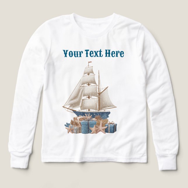 "Boys Nautical Christmas T-Shirt - Festive Holiday (Motif recto)