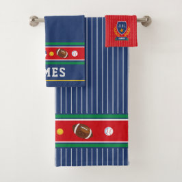 Boys Navy Multi Sport Badewanne Handtuch Set