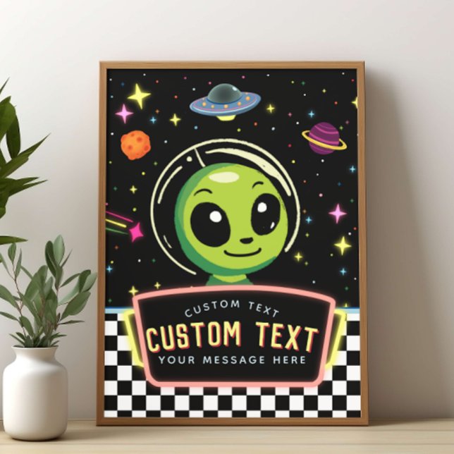 Boys NeonGalaxy Custom Space Alien Sign Poster (Von Creator hochgeladen)