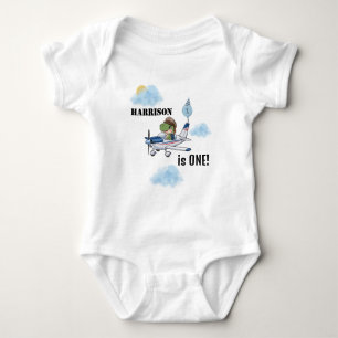 Boys Niedlich Blue Airplane Dinosaur Kinder 1. Geb Baby Strampler