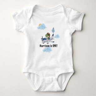 Boys Niedlich Blue Airplane Dinosaur Kinder 1. Geb Baby Strampler