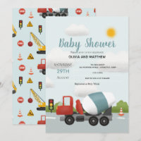 Boys Niedlich Blue Construction Transport Baby Dus