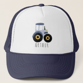 Boys Niedlich Blue Farm Traktor und Name Kids  Truckerkappe