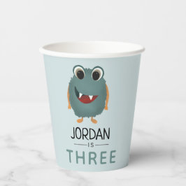 Boys Niedlich Blue Monster Alien Birthday Pappbecher