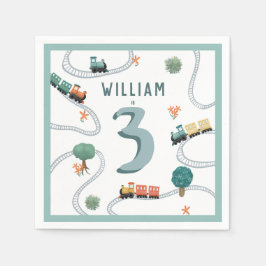 Boys Niedlich Blue Tracks Kindergeburtstag Serviette