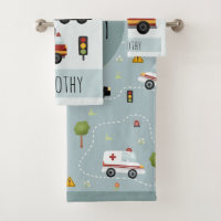 Boys Niedlich Blue Transport Pattern Kids