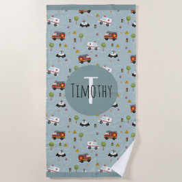 Boys Niedlich Blue Transport Pattern Kids Strandtuch