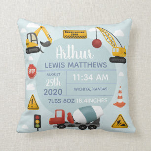 Boys Niedlich Construction Digger Baby Boy Birth S Kissen