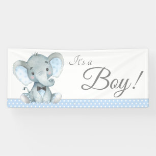 Boys Niedlich Elephant Baby Shower Banner