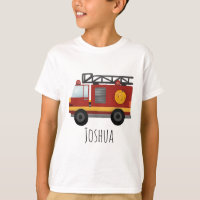 Boys Niedlich Fireman Fire Motor LKW und Name