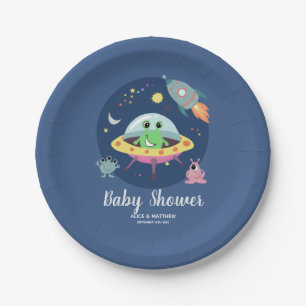 Boys Niedlich Space Alien Babydusche Papierplatte Pappteller
