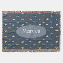 Boys Niedlich Transport Car Muster monogramm Kids Decke