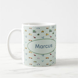 Boys Niedlich Transport Car Muster monogramm Kids Kaffeetasse