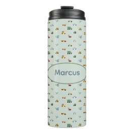 Boys Niedlich Transport Car Muster monogramm Kids Thermosbecher