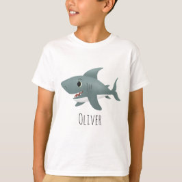 Boys Niedlicher Blue Ocean Shark Cartoon T-Shirt