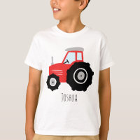 Boys Niedlicher Red Farm Traktor Cartoon mit Name