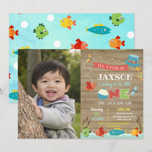 Boy's O-Fisch-al 1. Geburtstag Einladungen