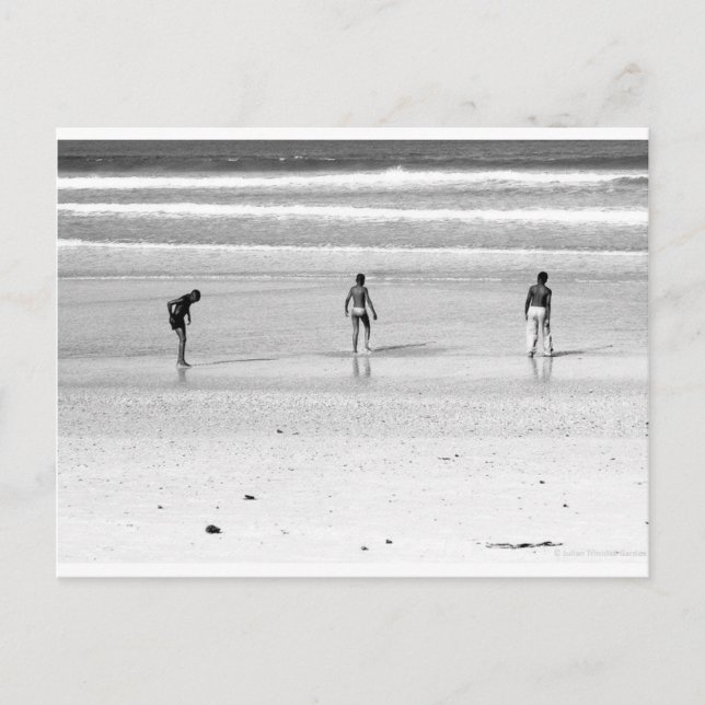 "Boys on South African Beach" JTG Art Postcard Postkarte (Vorderseite)