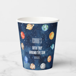 Boys Outer Space Solar System Cosmic Birthday  Pappbecher