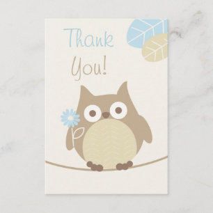 Boys Owl Baby Dusche Vielen Dank Dankeskarte