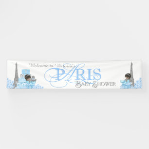Boys Paris Baby shower Bannière
