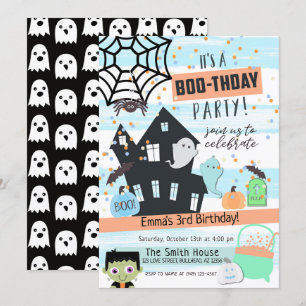 Boys Pastel Halloween-Party Geburtstag Einladung