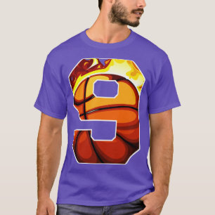 Boys Personalisierte Custom Number 9 Basketball Ge T-Shirt